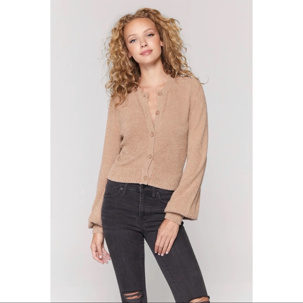 Spiritual Gangster Melody Cardigan Sweater in Camel